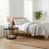 Home Collective Couchtisch Ø 80 cm rund, moderner Beistelltisch mit 2 Ablagen, Wohnzimmertisch mit Metallgestell 46 mm Tischplatte, Sofa-Tisch, idealer Ablagetisch für Wohnzimmer Deko