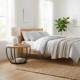 Home Collective Couchtisch Ø 80 cm rund, moderner Beistelltisch mit 2 Ablagen, Wohnzimmertisch mit Metallgestell 46 mm Tischplatte, Sofa-Tisch, idealer Ablagetisch für Wohnzimmer Deko