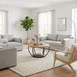 Home Collective Couchtisch Ø 80 cm rund, moderner Beistelltisch mit 2 Ablagen, Wohnzimmertisch mit Metallgestell 46 mm Tischplatte, Sofa-Tisch, idealer Ablagetisch für Wohnzimmer Deko