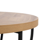 Home Collective Couchtisch Ø 80 cm rund, moderner Beistelltisch mit 2 Ablagen, Wohnzimmertisch mit Metallgestell 46 mm Tischplatte, Sofa-Tisch, idealer Ablagetisch für Wohnzimmer Deko