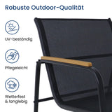 Home Collective Gartenlounge-Set Lounge Möbel Outdoor Gartenlounge Gartenmöbel Set 4-teilig | mit Couchtisch | robust & pflegeleicht aus Stahl und Textilene | für Terrasse Balkon und Garten | schwarz