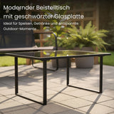 Home Collective Gartenlounge-Set Lounge Möbel Outdoor Gartenlounge Gartenmöbel Set 4-teilig | mit Couchtisch | robust & pflegeleicht aus Stahl und Textilene | für Terrasse Balkon und Garten | schwarz