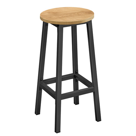 Barhocker Küchenhocker Küchenstuhl Thekenstuhl Tresenhocker Barstuhl | Stabil + platzsparend mit Fußstütze | Spanplatte & Stahl bis 100 kg Belastbarkeit | Ø 32×H 65 cm