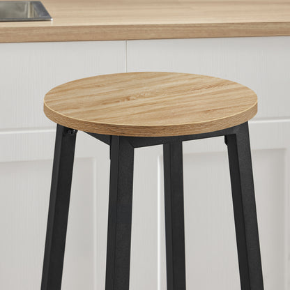 Barhocker Küchenhocker Küchenstuhl Thekenstuhl Tresenhocker Barstuhl | Stabil + platzsparend mit Fußstütze | Spanplatte & Stahl bis 100 kg Belastbarkeit | Ø 32×H 65 cm
