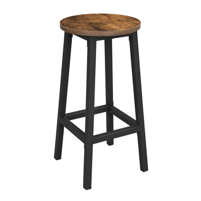 Barhocker Küchenhocker Küchenstuhl Thekenstuhl Tresenhocker Barstuhl | Stabil + platzsparend mit Fußstütze | Spanplatte & Stahl bis 100 kg Belastbarkeit | Ø 32×H 65 cm
