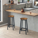 Barhocker Küchenhocker Küchenstuhl Thekenstuhl Tresenhocker Barstuhl | Stabil + platzsparend mit Fußstütze | Spanplatte & Stahl bis 100 kg Belastbarkeit | Ø 32×H 65 cm