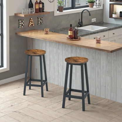 Barhocker Küchenhocker Küchenstuhl Thekenstuhl Tresenhocker Barstuhl | Stabil + platzsparend mit Fußstütze | Spanplatte & Stahl bis 100 kg Belastbarkeit | Ø 32×H 65 cm