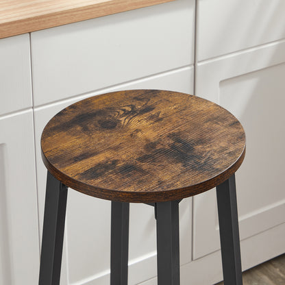 Barhocker Küchenhocker Küchenstuhl Thekenstuhl Tresenhocker Barstuhl | Stabil + platzsparend mit Fußstütze | Spanplatte & Stahl bis 100 kg Belastbarkeit | Ø 32×H 65 cm