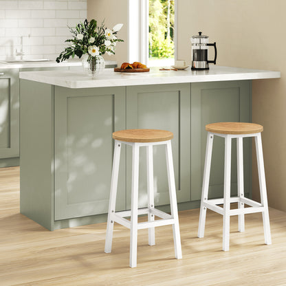 Barhocker Küchenhocker Küchenstuhl Thekenstuhl Tresenhocker Barstuhl | Stabil + platzsparend mit Fußstütze | Spanplatte & Stahl bis 100 kg Belastbarkeit | Ø 32×H 65 cm