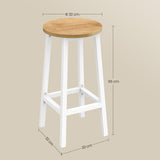 Barhocker Küchenhocker Küchenstuhl Thekenstuhl Tresenhocker Barstuhl | Stabil + platzsparend mit Fußstütze | Spanplatte & Stahl bis 100 kg Belastbarkeit | Ø 32×H 65 cm