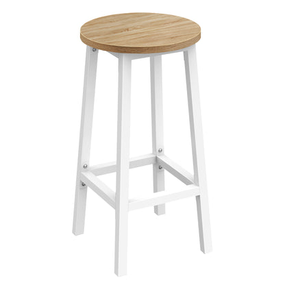 Barhocker Küchenhocker Küchenstuhl Thekenstuhl Tresenhocker Barstuhl | Stabil + platzsparend mit Fußstütze | Spanplatte & Stahl bis 100 kg Belastbarkeit | Ø 32×H 65 cm