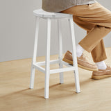 Barhocker Küchenhocker Küchenstuhl Thekenstuhl Tresenhocker Barstuhl | Stabil + platzsparend mit Fußstütze | Spanplatte & Stahl bis 100 kg Belastbarkeit | Ø 32×H 65 cm