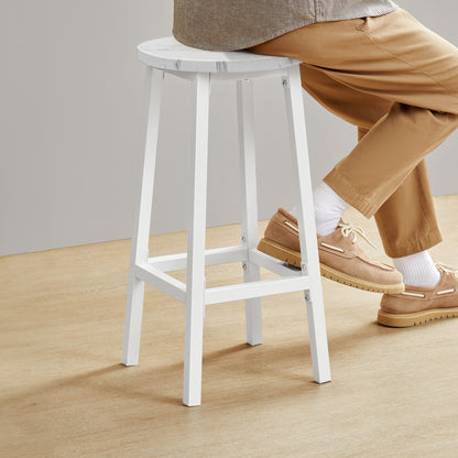 Barhocker Küchenhocker Küchenstuhl Thekenstuhl Tresenhocker Barstuhl | Stabil + platzsparend mit Fußstütze | Spanplatte & Stahl bis 100 kg Belastbarkeit | Ø 32×H 65 cm