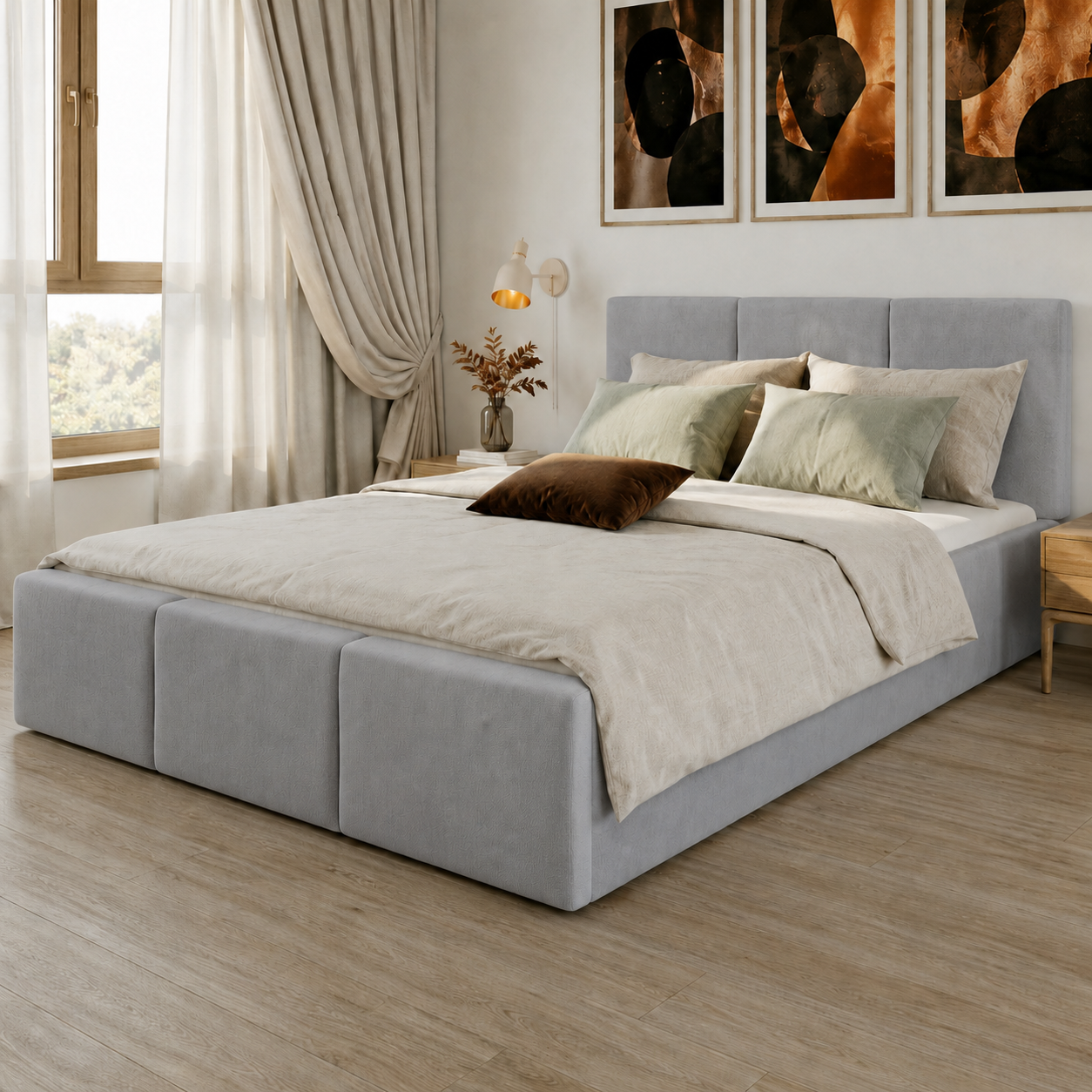Home Collective Polsterbett, Bett mit Stauraum, Stauraumbett mit Lattenrost gepolstert Bett mit Kopfteil Doppelbett | Bettkasten mit Gasdruckfedern, Metallrahmen, Samtpolsterung | 120×200 | 140x200 | 160x200 | 180x200 cm