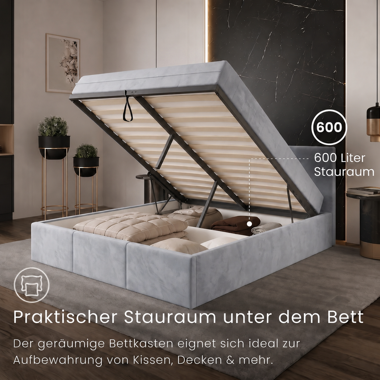 Home Collective Polsterbett, Bett mit Stauraum, Stauraumbett mit Latte – HomeCollectiveBerlin