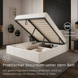 Home Collective Polsterbett, Bett mit Stauraum, Stauraumbett mit Lattenrost gepolstert Bett mit Kopfteil Doppelbett | Bettkasten mit Gasdruckfedern, Metallrahmen, Samtpolsterung | 120×200 | 140x200 | 160x200 | 180x200 cm