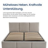 Home Collective Polsterbett, Bett mit Stauraum, Stauraumbett mit Lattenrost gepolstert Bett mit Kopfteil Doppelbett | Bettkasten mit Gasdruckfedern, Metallrahmen, Samtpolsterung | 120×200 | 140x200 | 160x200 | 180x200 cm