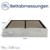 Home Collective Polsterbett, Stauraumbett, Schlafzimmerbett, Bett mit Stauraum Lattenrost Metallrahmen und Samtpolsterung platzsparend ohne Kopfteil | 120x200 | 140x200 | 160x200 cm