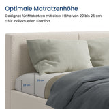 Bett 140x200 / 160x200 cm Doppelbett Polsterbett Bettgestell mit Lattenrost aus Metall, hydraulischer Bettkasten, Samtbezug in beige oder dunkelgrau, viel Stauraum, modern & pflegeleicht