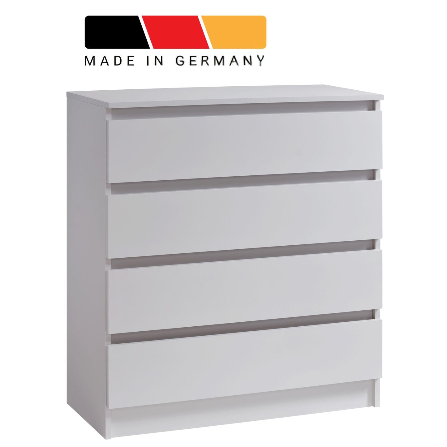 Kommode mit 4 Schubladen 76 & 80 cm Breite Kommode schmal Holz Schrank Kommode mit Schubladen Sideboard Highboard Anrichte Schlafzimmer Wohnzimmer Flur Büro Organizer