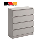 Kommode mit 4 Schubladen 76 & 80 cm Breite Kommode schmal Holz Schrank Kommode mit Schubladen Sideboard Highboard Anrichte Schlafzimmer Wohnzimmer Flur Büro Organizer
