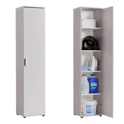 Schmaler Mehrzweckschrank 40 cm breit mit 1 Tür & 4 Einlegeböden | Universalschrank Haushaltsschrank für Haushalt, Flur, Büro oder Schlafzimmer | 40x35x184 cm (BxTxH)