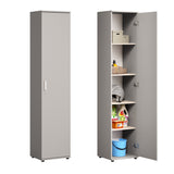 Schmaler Mehrzweckschrank 40 cm breit mit 1 Tür & 4 Einlegeböden | Universalschrank Haushaltsschrank für Haushalt, Flur, Büro oder Schlafzimmer | 40x35x184 cm (BxTxH)