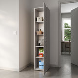 Schmaler Mehrzweckschrank 40 cm breit mit 1 Tür & 4 Einlegeböden | Universalschrank Haushaltsschrank für Haushalt, Flur, Büro oder Schlafzimmer | 40x35x184 cm (BxTxH)