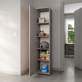 Schmaler Mehrzweckschrank 40 cm breit mit 1 Tür & 4 Einlegeböden | Universalschrank Haushaltsschrank für Haushalt, Flur, Büro oder Schlafzimmer | 40x35x184 cm (BxTxH)