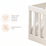 Kids Collective Kinderbett Bodenbett mit Rausfallschutz & Lattenrost Montessori Bett Bed Gitterbett Kinder Jugendbett Einzelbett | Weiß | Größen 90x200 120x200 140x200 cm