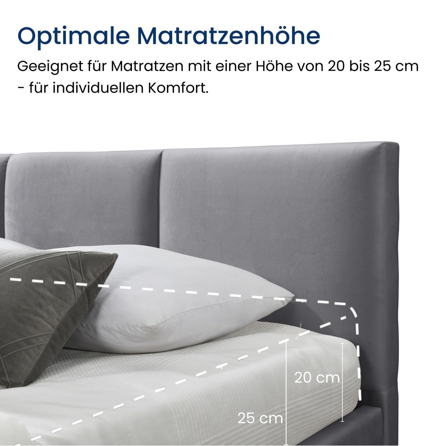 Lit rembourré lit double 140x200 | 160x200 cm velours beige ou gris | avec sommier à lattes en métal et espace de rangement avec coffre de lit hydraulique 