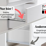 Kommode mit 6 Schubladen 95 | 120 | 140 | 160 cm breit Kommode Holz Schrank Kommode mit Schubladen Sideboard Highboard Anrichte Schlafzimmer Wohnzimmer Flur Büro Organizer