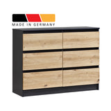 Kommode mit 6 Schubladen 95 | 120 | 140 | 160 cm breit Kommode Holz Schrank Kommode mit Schubladen Sideboard Highboard Anrichte Schlafzimmer Wohnzimmer Flur Büro Organizer