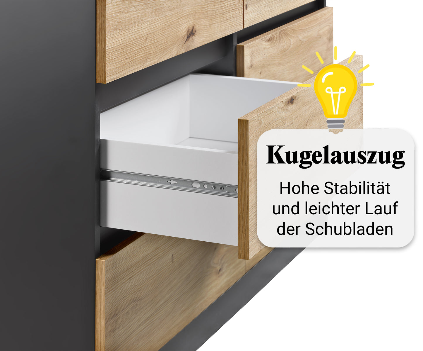 Kommode mit 6 Schubladen 95 | 120 | 140 cm breit Kommode Holz Schrank Kommode mit Schubladen Sideboard Highboard Anrichte Schlafzimmer Wohnzimmer Flur Büro Organizer