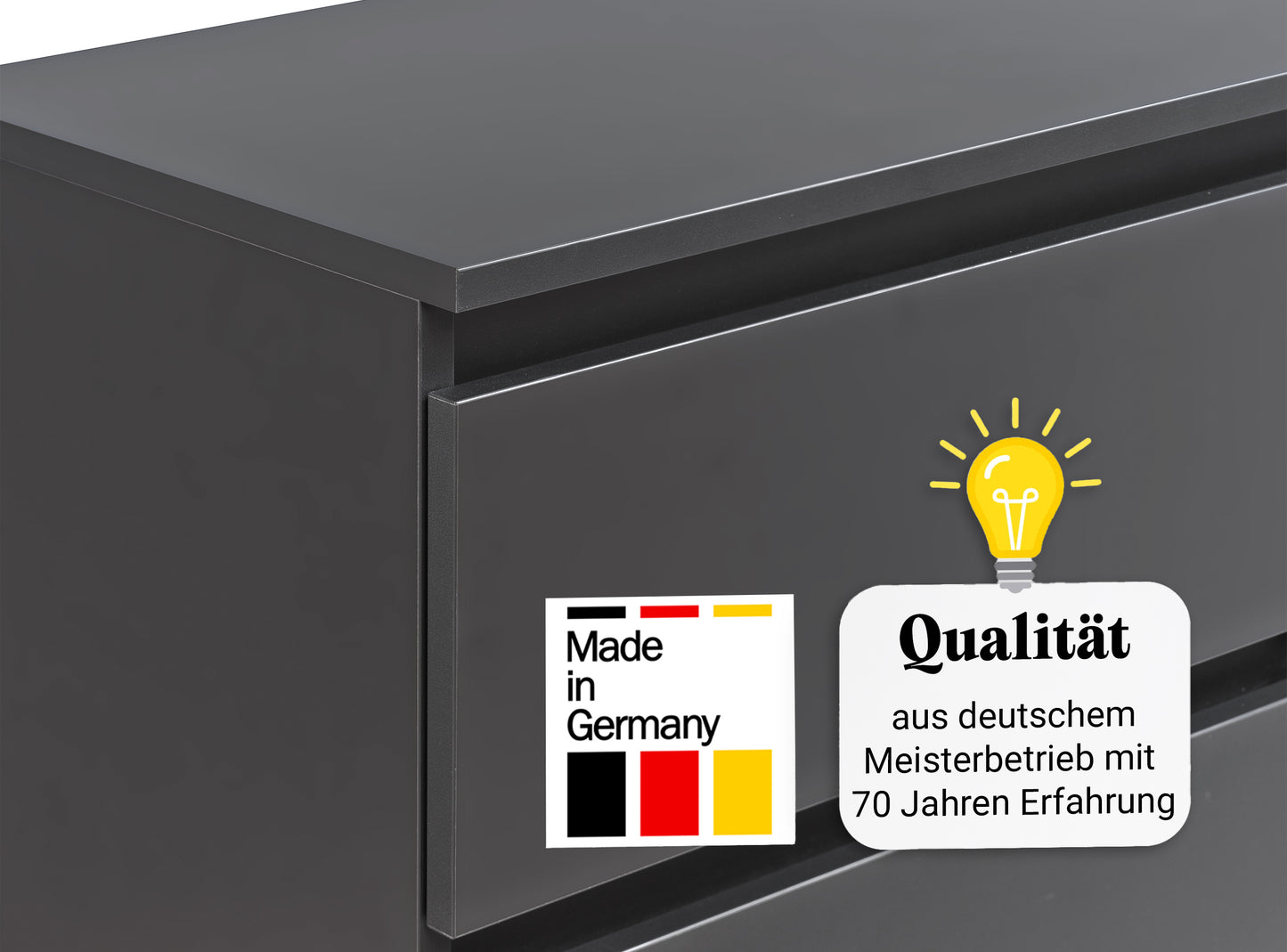 Kommode mit 6 Schubladen 95 | 120 | 140 cm breit Kommode Holz Schrank Kommode mit Schubladen Sideboard Highboard Anrichte Schlafzimmer Wohnzimmer Flur Büro Organizer