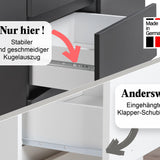 Kommode mit 6 Schubladen 95 | 120 | 140 | 160 cm breit Kommode Holz Schrank Kommode mit Schubladen Sideboard Highboard Anrichte Schlafzimmer Wohnzimmer Flur Büro Organizer