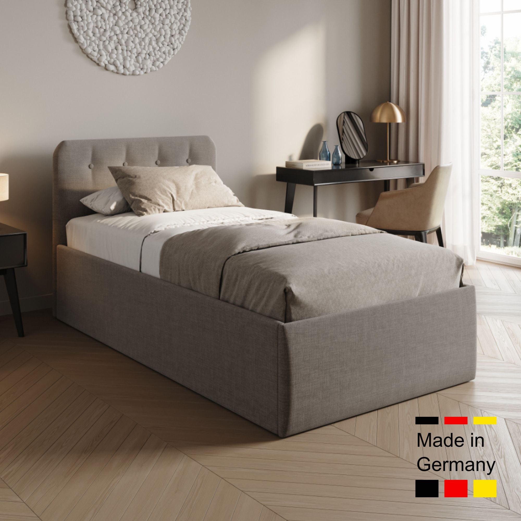 Home Collective Polsterbett 100x200 | 120x200 | 140x200 | 160x200 | 180x200 | 200x200 Doppelbett Bett mit verstellbarem Lattenrost & Stauraum