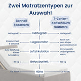 Home Collective Polsterbett 100x200 | 120x200 | 140x200 | 160x200 | 180x200 | 200x200 Doppelbett Bett mit verstellbarem Lattenrost & Stauraum, wählbare Matratze (Federkern H2 / Kaltschaum H3)
