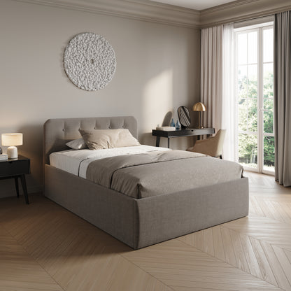 Home Collective Polsterbett 100x200 | 120x200 | 140x200 | 160x200 | 180x200 | 200x200 Doppelbett Bett mit verstellbarem Lattenrost & Stauraum, wählbare Matratze (Federkern H2 / Kaltschaum H3)