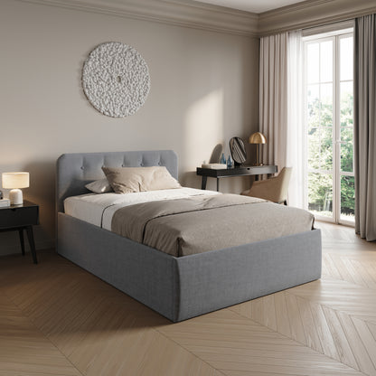 Home Collective Polsterbett 100x200 | 120x200 | 140x200 | 160x200 | 180x200 | 200x200 Doppelbett Bett mit verstellbarem Lattenrost & Stauraum, wählbare Matratze (Federkern H2 / Kaltschaum H3)