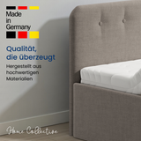 Home Collective Polsterbett 100x200 | 120x200 | 140x200 | 160x200 | 180x200 | 200x200 Doppelbett Bett mit verstellbarem Lattenrost & Stauraum, wählbare Matratze (Federkern H2 / Kaltschaum H3)