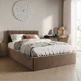 Polsterbett 140x200 & 160x200 cm mit Stauraum und Lattenrost Doppelbett mit hydraulischem Bettkasten Gepolstertes Bett Bed Stauraumbett Stabiler Bettrahmen Samt