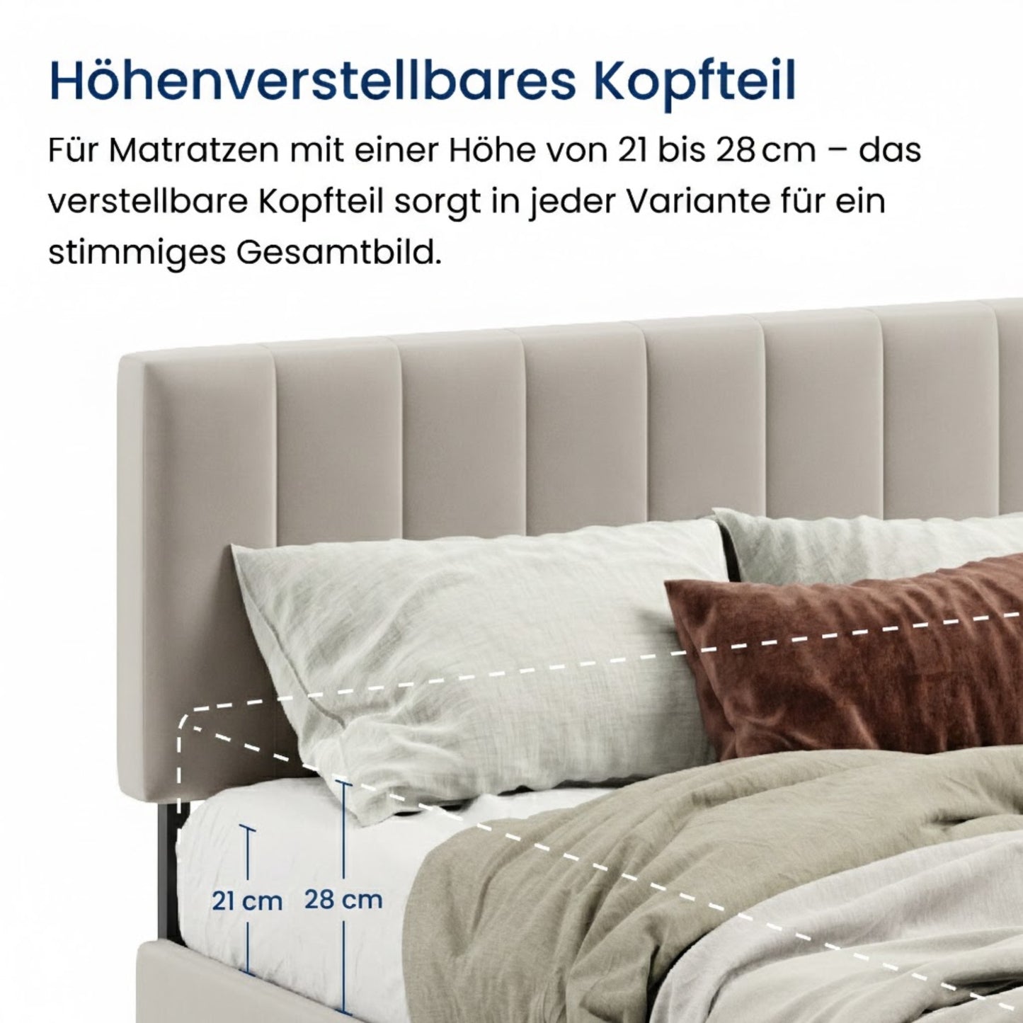 Polsterbett 140x200 & 160x200 cm mit Stauraum und Lattenrost Doppelbett mit hydraulischem Bettkasten Gepolstertes Bett Bed Stauraumbett Stabiler Bettrahmen Samt