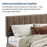 Polsterbett 140x200 & 160x200 cm mit Stauraum und Lattenrost Doppelbett mit hydraulischem Bettkasten Gepolstertes Bett Bed Stauraumbett Stabiler Bettrahmen Samt