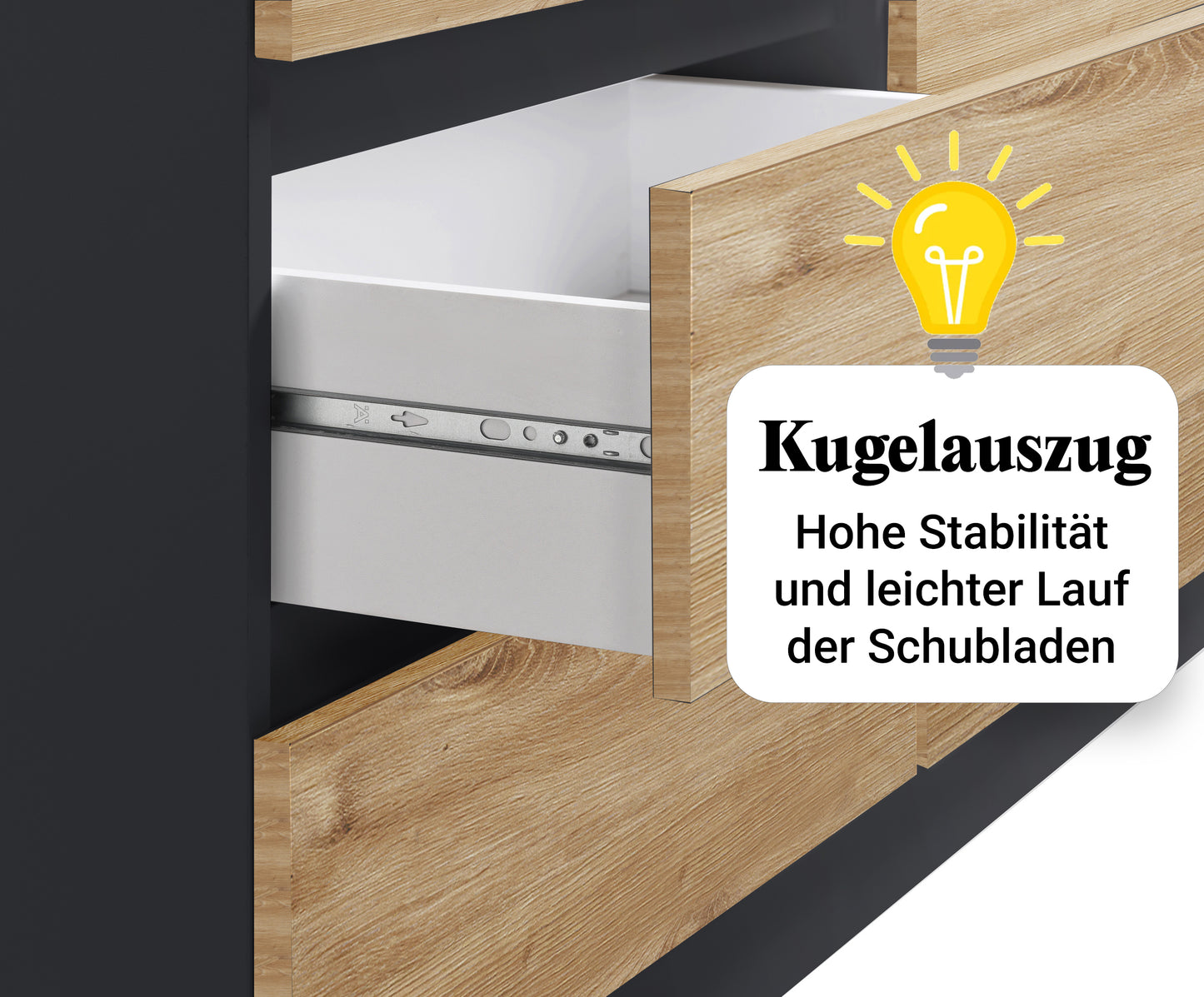 Kommode mit 6 Schubladen 95 | 120 | 140 cm breit Kommode Holz Schrank Kommode mit Schubladen Sideboard Highboard Anrichte Schlafzimmer Wohnzimmer Flur Büro Organizer