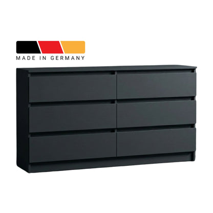 Kommode mit 6 Schubladen 95 | 120 | 140 cm breit Kommode Holz Schrank Kommode mit Schubladen Sideboard Highboard Anrichte Schlafzimmer Wohnzimmer Flur Büro Organizer