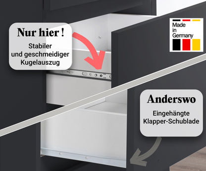 Kommode mit 6 Schubladen 95 | 120 | 140 cm breit Kommode Holz Schrank Kommode mit Schubladen Sideboard Highboard Anrichte Schlafzimmer Wohnzimmer Flur Büro Organizer