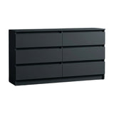 Kommode mit 6 Schubladen 95 | 120 | 140 | 160 cm breit Kommode Holz Schrank Kommode mit Schubladen Sideboard Highboard Anrichte Schlafzimmer Wohnzimmer Flur Büro Organizer