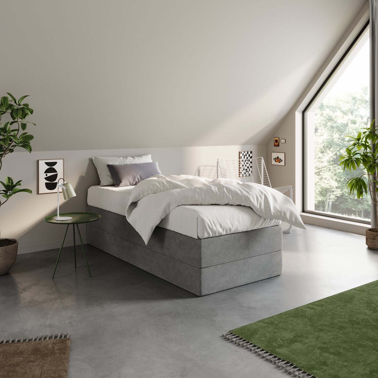 Home Collective Boxspringbett Polsterbett Bett mit Matratzenauswahl (Bonnell H2 / Kaltschaum H3), gepolstertes Kopfteil (optional), Microvelours | Verfügbare Größen: 90x200, 100x200, 120x200, 140x200, 160x200, 180x200, 200x200