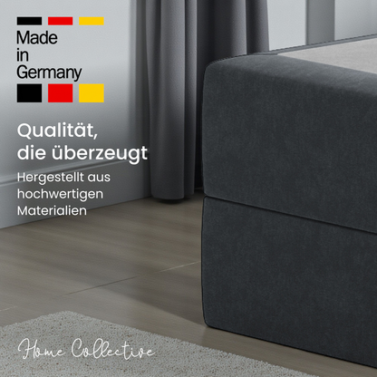 Home Collective Boxspringbett Polsterbett Bett mit Matratzenauswahl (Bonnell H2 / Kaltschaum H3), gepolstertes Kopfteil (optional), Microvelours | Verfügbare Größen: 90x200, 100x200, 120x200, 140x200, 160x200, 180x200, 200x200